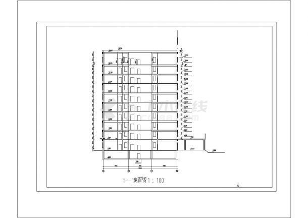 某北方高层框架结构宾馆大楼设计CAD全套建筑施工图（含总平面）-图一