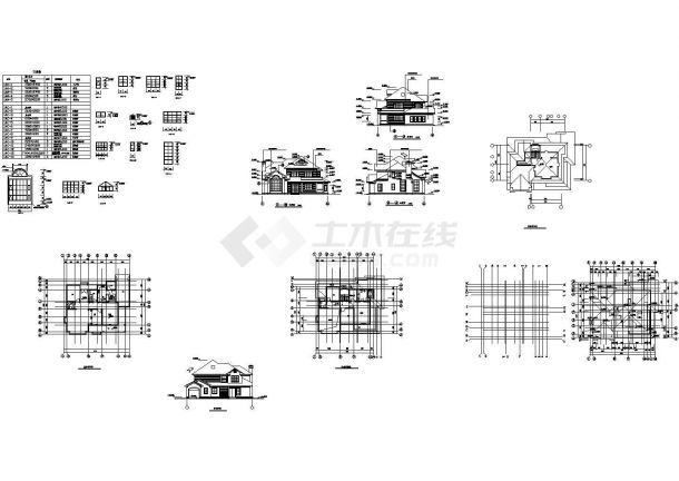 重庆市某小区3层高档私人别墅建筑设计CAD施工图-图一