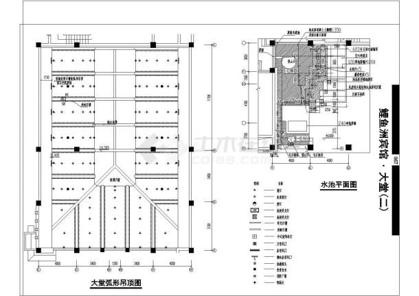 鲤鱼洲宾馆多层住宅建筑设计施工cad图纸，共六十八张-图一