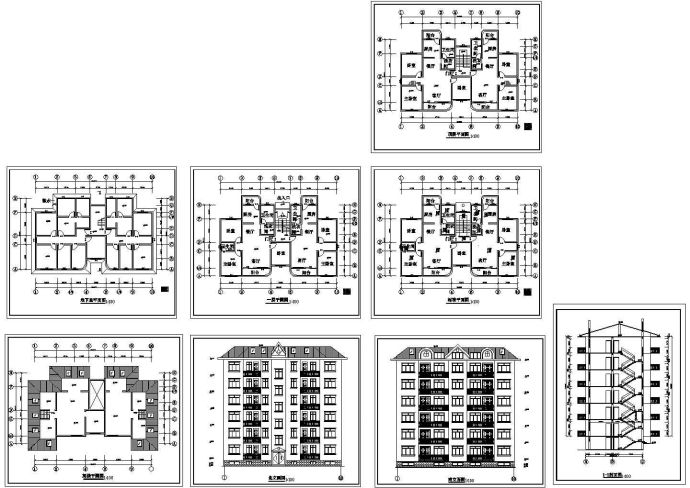 某小区精品多层住宅楼建筑CAD方案图_图1