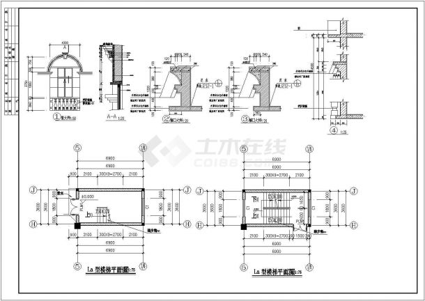 3400.08平方米高档书店综合楼施工图-图一