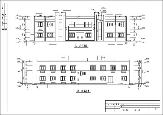 上海某工厂940平米2层砖混结构办公楼建筑设计CAD图纸_图1