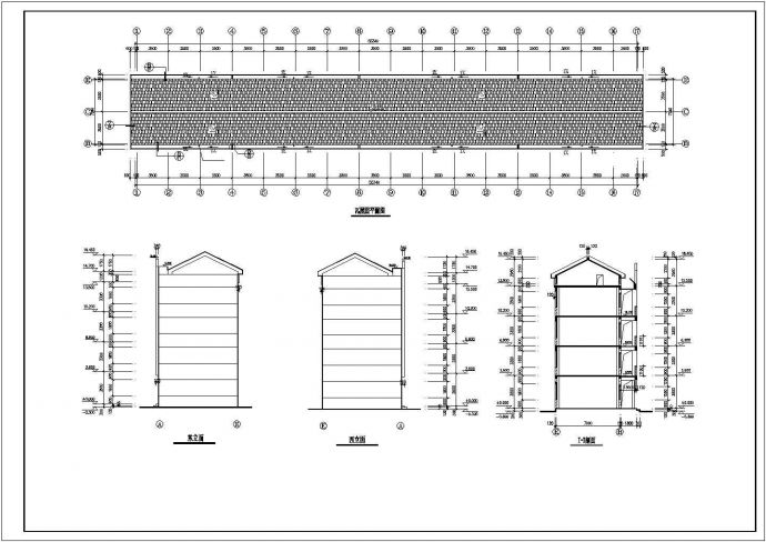 南昌市某工厂2000平米四层框架结构办公楼建筑+结构设计CAD图纸_图1