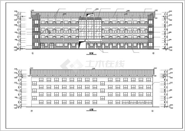 南昌市某工厂2000平米四层框架结构办公楼建筑+结构设计CAD图纸-图二