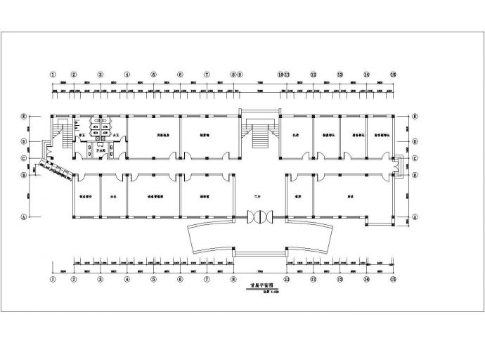 某厂办公楼平餐厅装饰装修设计CAD施工图_图1