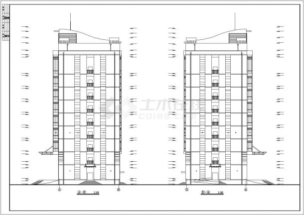 某医药公司1万平米9+1层框架结构办公楼建筑设计CAD图纸-图一