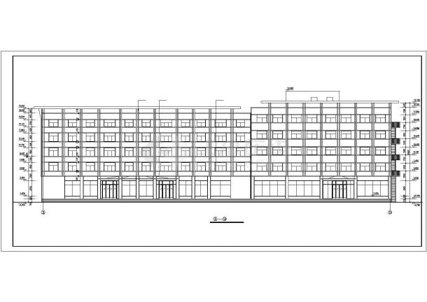 5900平米左右五层框架结构商住楼建筑设计CAD图纸（底层商用）-图一