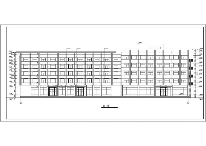 5900平米左右五层框架结构商住楼建筑设计CAD图纸（底层商用）_图1