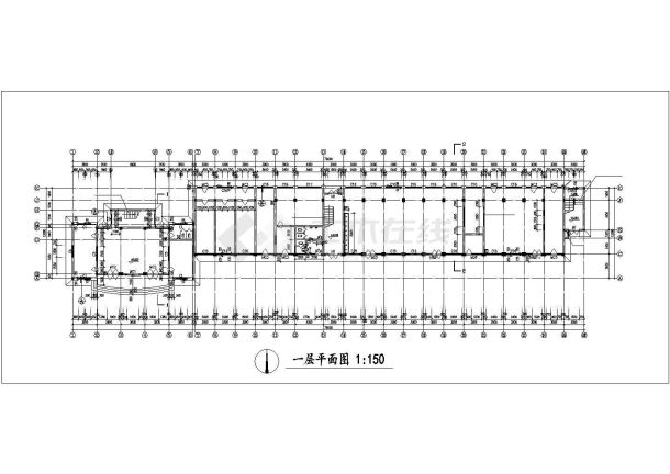 合肥市某单位6100平米4层框架结构办公楼全套建筑设计CAD图纸-图二