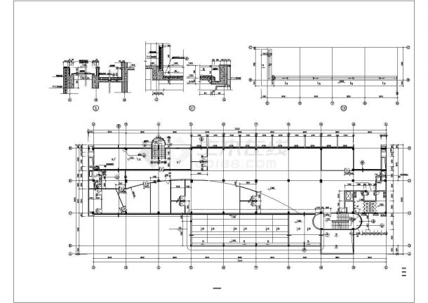 沧州市某工厂3100平米四层框架结构办公楼全套建筑设计CAD图纸-图二