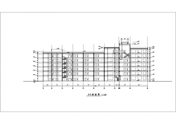 郑州某公司1.1万平米七层框架结构办公楼全套建筑设计CAD图纸-图一