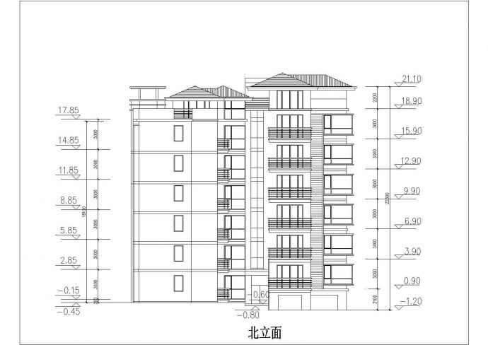 常州市某小区7层框架结构并联式住宅楼建筑设计CAD图纸_图1