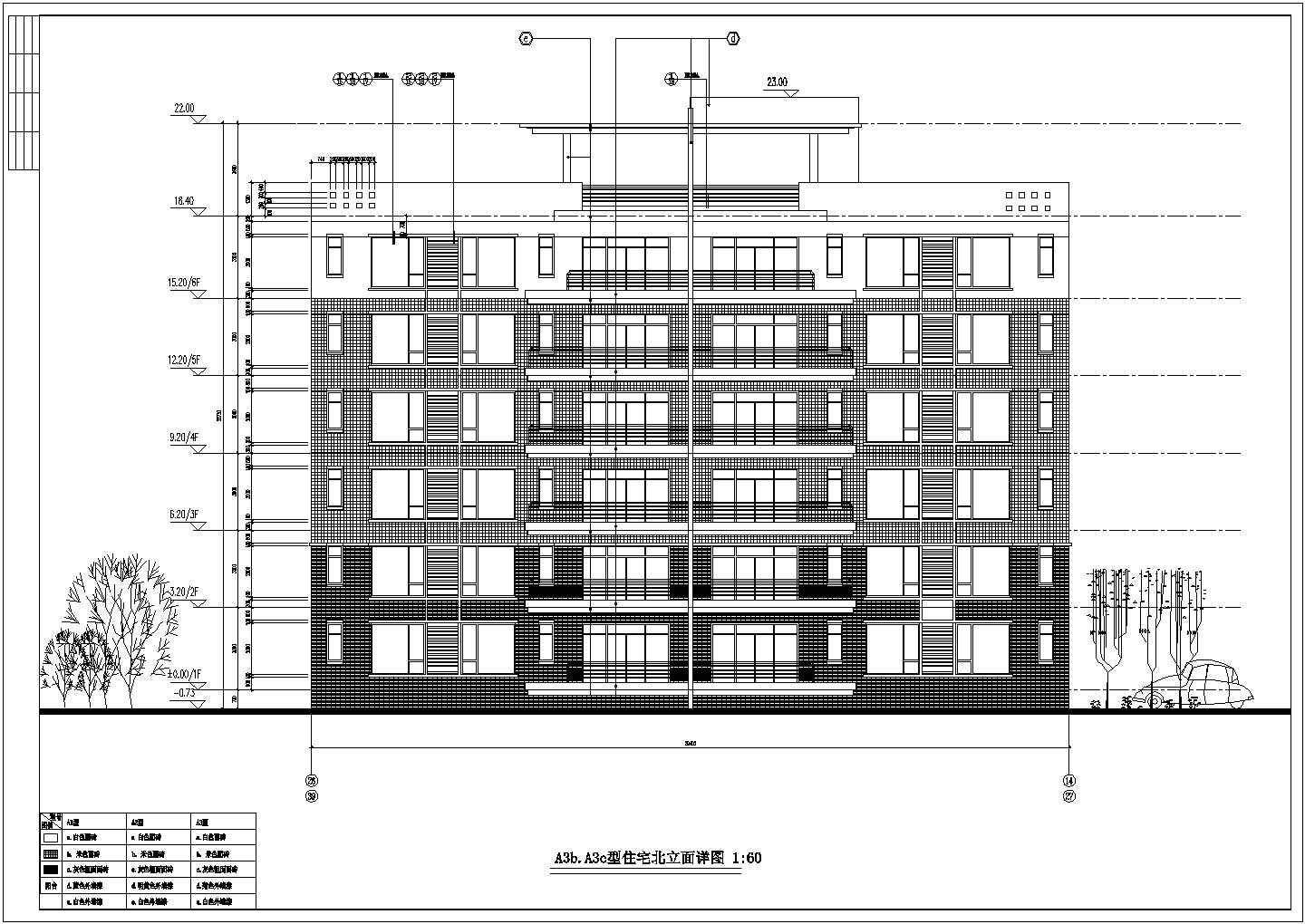 南昌市某小区6层砖混结构住宅楼建筑设计CAD图纸（2套方案）