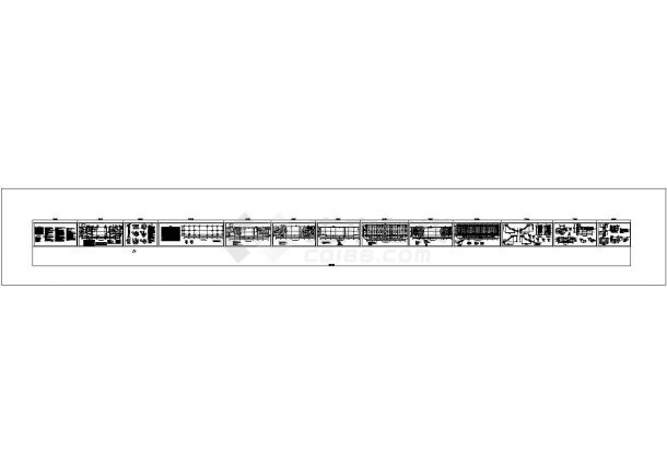 某铁路沿线候车厅框架结构施工图纸-图一