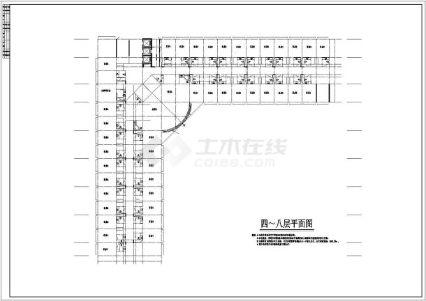 八层L形综合楼建筑布置参考图-图一