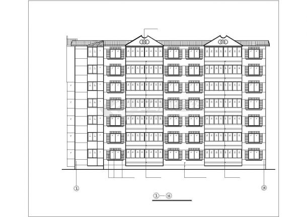 扬州市某现代化小区4300平米7层框架结构住宅楼建筑设计CAD图纸-图二