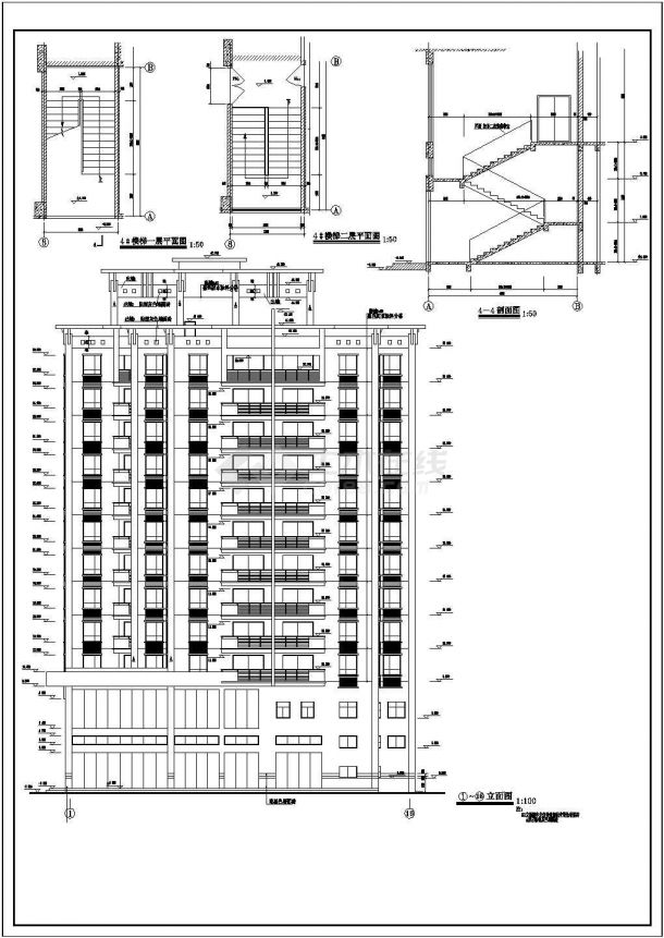 建筑面积11357.6平方米高层高档商住楼建筑CAD图-图一