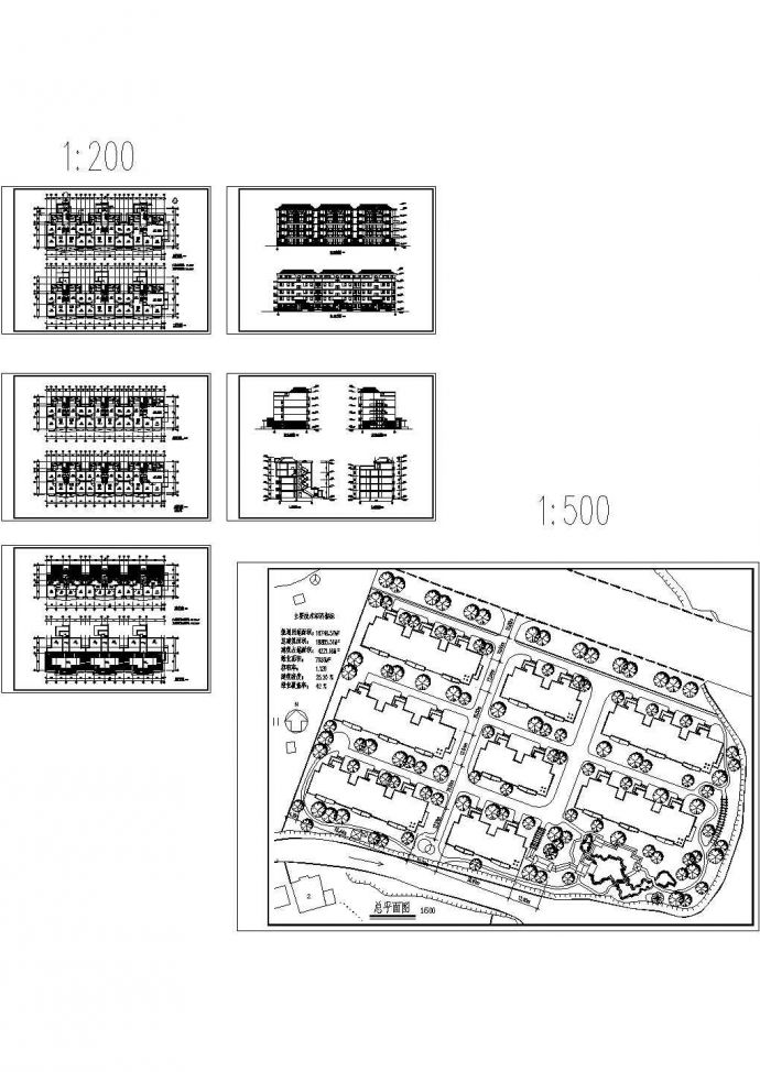 某大型社区多层公寓楼建筑设计cad全套施工图（含总平面规划图）_图1
