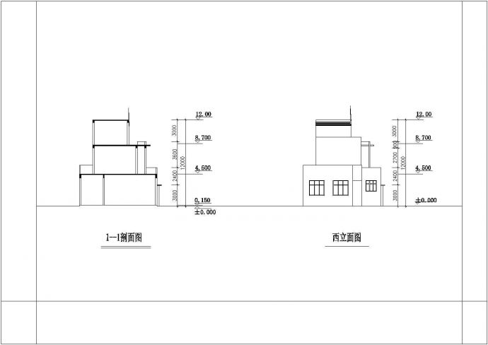办公楼设计_两层简易商铺、办公楼建筑设计图_图1