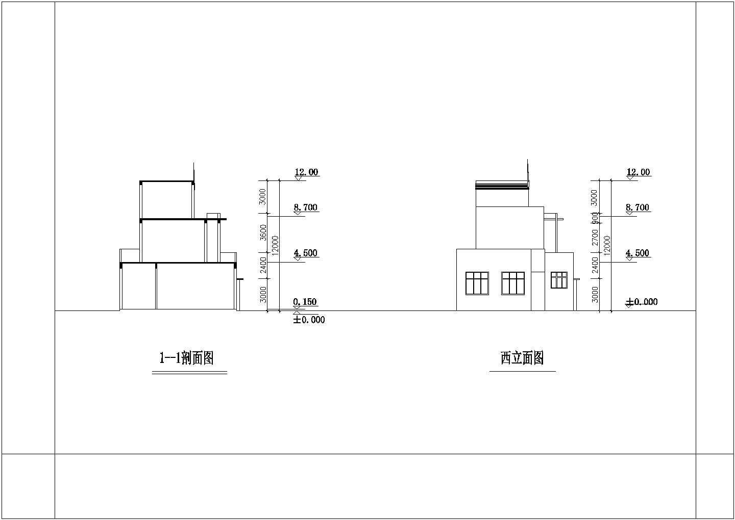 办公楼设计_两层简易商铺、办公楼建筑设计图