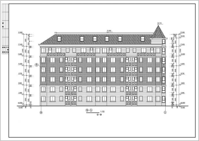 长沙市某小区2970平米6层砖混结构住宅楼全套建筑设计CAD图纸_图1