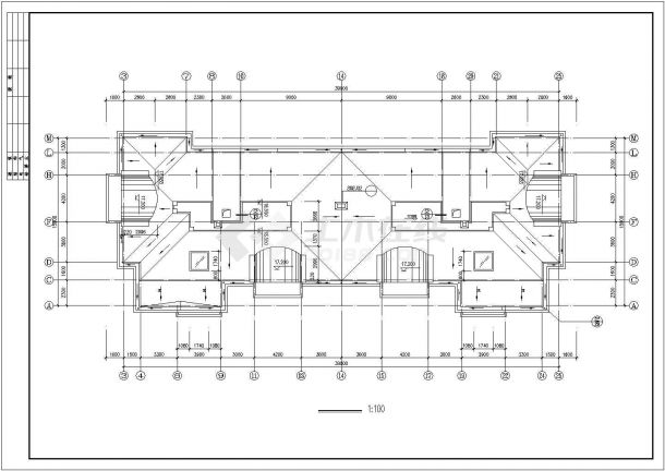 长沙市某小区2900平米左右五层砖混结构住宅楼建筑设计CAD图纸-图一