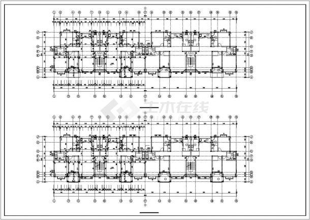 汾阳市某小区3100平米6层砖混结构住宅楼建筑设计CAD图纸-图二