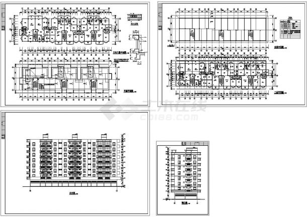 某江边多层框架结构住宅楼设计cad全套建筑方案图（甲级院设计）-图一