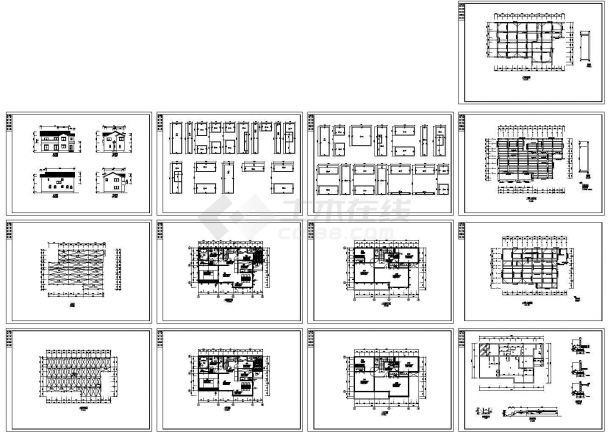 某地花园小区木别墅全套建筑施工设计cad图（含二层梁、檩布置图）-图一