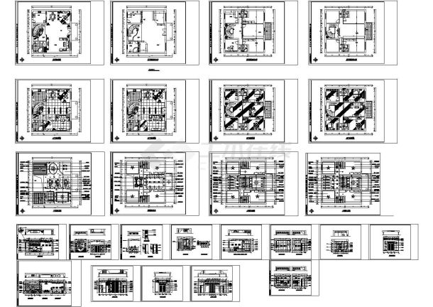 宁波某地别墅全套装修施工设计cad图（含F2主卧C、小孩房A、F3卧室3A、立面图）-图一