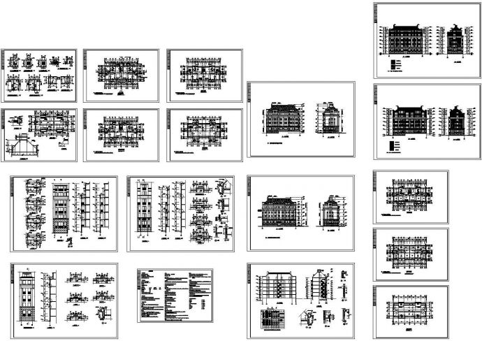 某小区五层加跃层砖混结构住宅楼建筑设计cad全套施工图（含设计说明）_图1