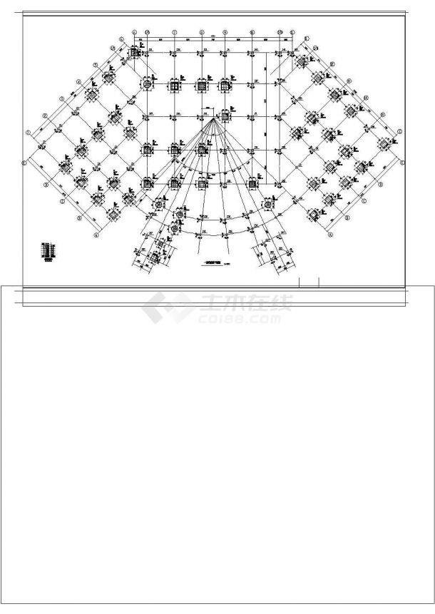 框架结构学校食堂结构图纸CAD设计图图纸-图一
