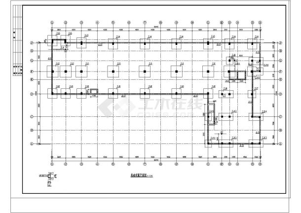框剪结构商务楼建筑结构图CAD设计图图纸-图一
