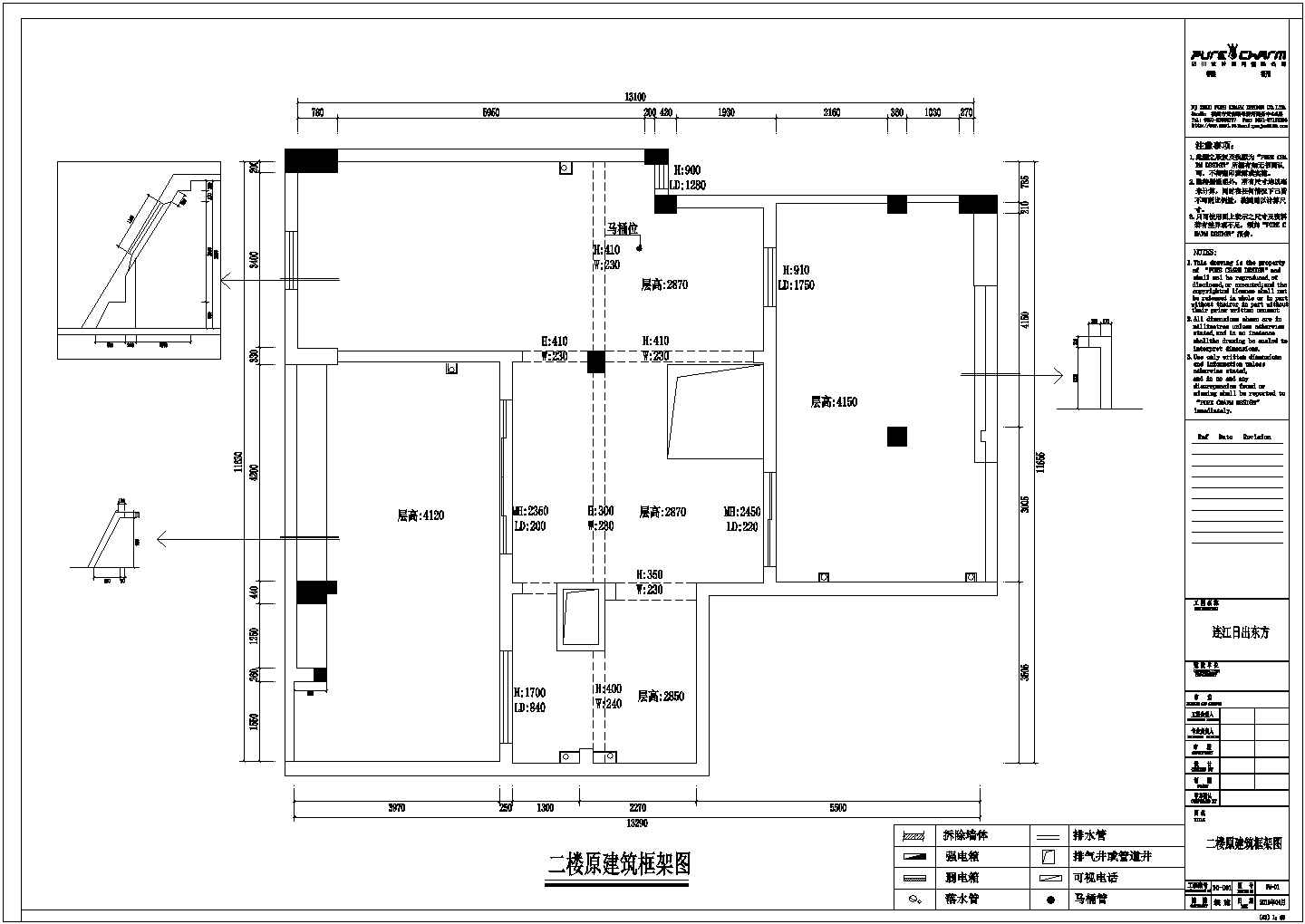连江复式楼____二层CAD设计图图纸