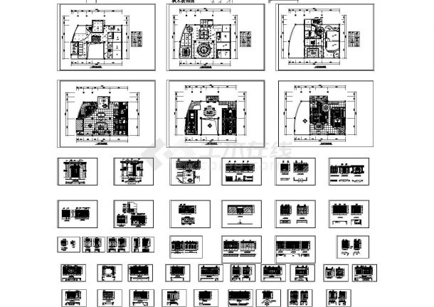 某地农村多层别墅全套装修施工设计cad图（含天花布置图，平面布置图）-图一