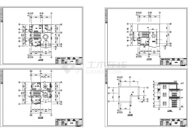 荆道香多层框架结构私宅建筑设计cad全套方案图纸（甲级院设计）-图二