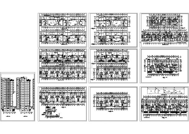 某住宅小区高层框架剪力墙结构住宅楼建筑设计CAD全套方案图纸（标注详细）-图一