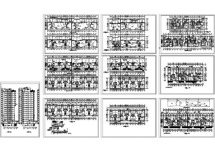 某住宅小区高层框架剪力墙结构住宅楼建筑设计CAD全套方案图纸（标注详细）_图1