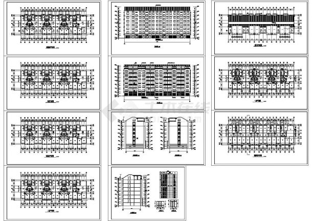 某多层框架结构住宅楼建筑设计cad全套施工图（甲级院设计，11张图）-图一