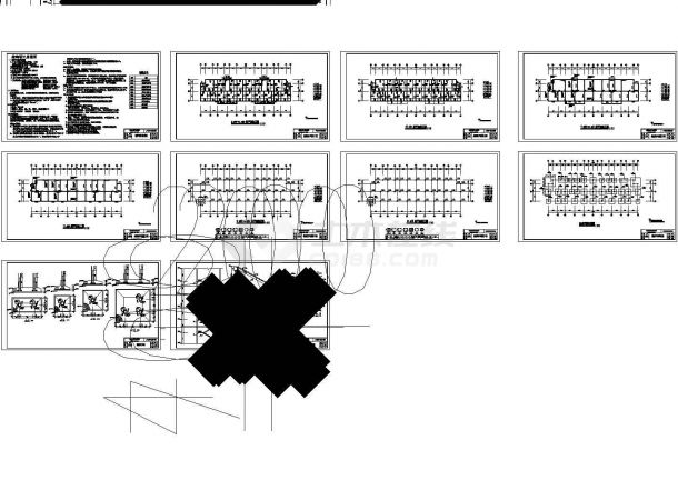 土木工程毕业设计_某6层2500平米框架住宅楼毕业设计全套施工图（含计算书）-图二