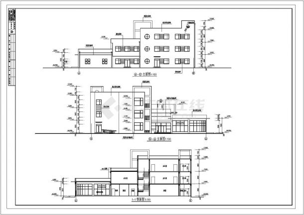 某三层幼儿园建筑CAD设计施工图（共13张）-图二