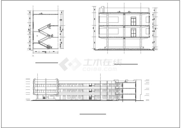 某2437平方米三层幼儿园建筑设计CAD图纸-图二