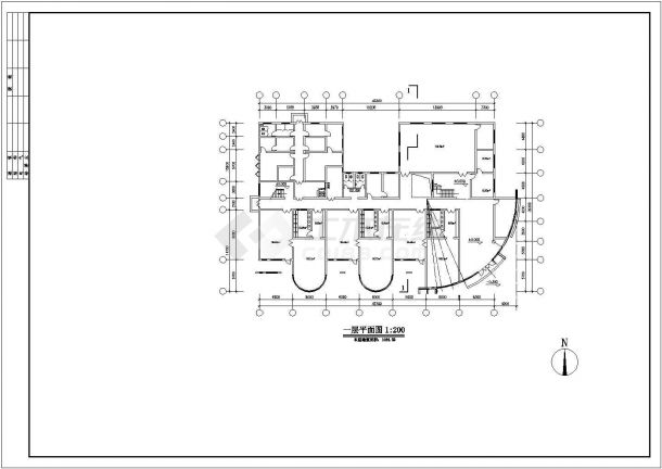 6班长42.3米宽30.3米 2层1900平米幼儿园建筑设计图-图二