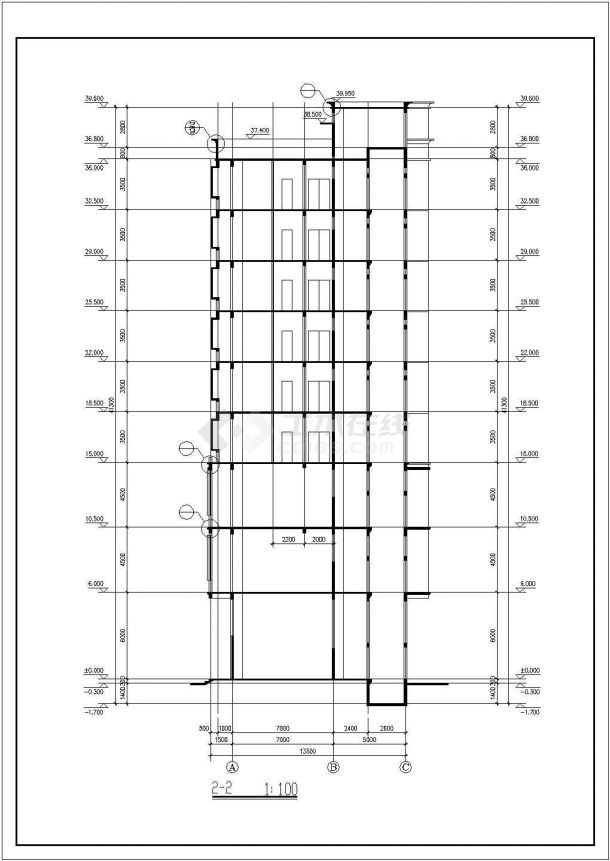 某地区度假村多层宾馆建筑全套设计施工CAD图纸-图一