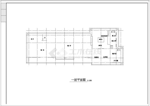 办公楼设计_三层小学综合办公楼建筑详细cad施工设计图纸（平立剖面）-图一