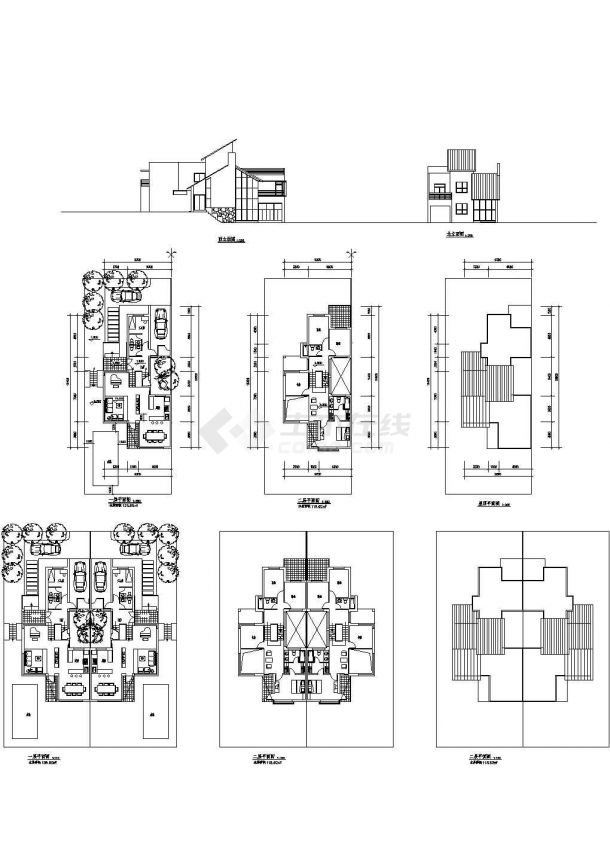 某小别墅建筑方案图（CAD，8张图纸）-图一