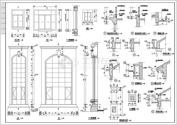 江苏某3层独栋别墅建筑施工CAD全套图纸-图二