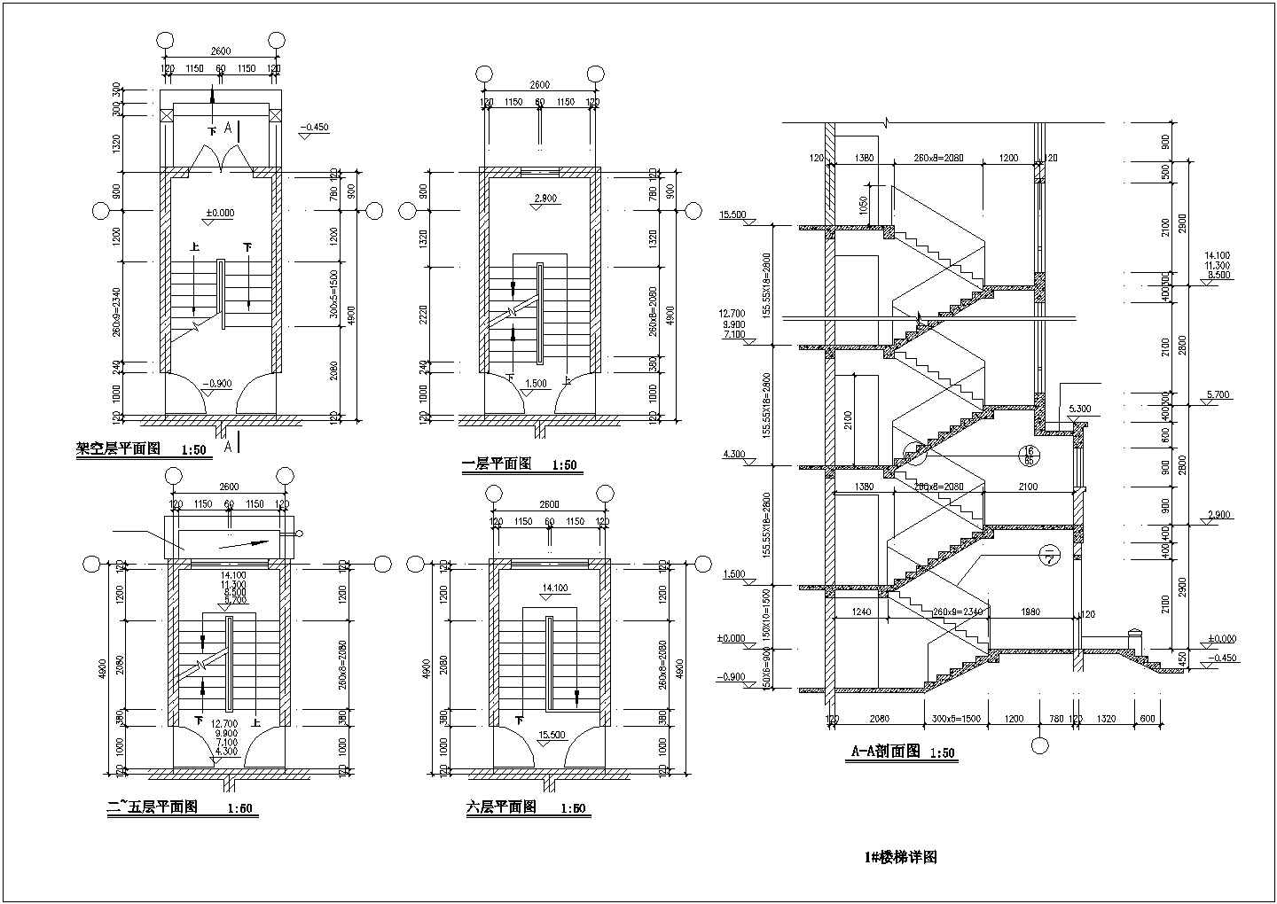 某小区6层住宅楼建筑施工CAD全套图纸