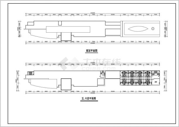 某城市临街商场建筑全套设计施工CAD图纸-图二