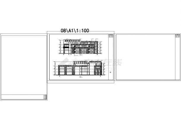 某3744平方米四层框架结构小学教学楼建筑施工图-图一
